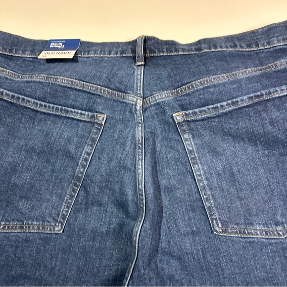 Old Navy Sky Hi Jeans Women’s 24 Straight Extra High Rise Stretch Mom Dark Wash - Picture 14 of 15